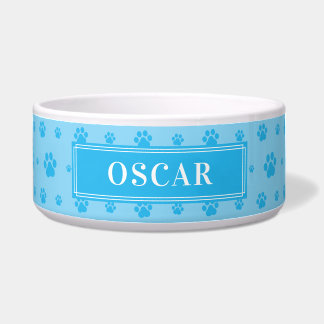 Écuelle Personnalisez votre nom de chien SkyBlue Paws Cera