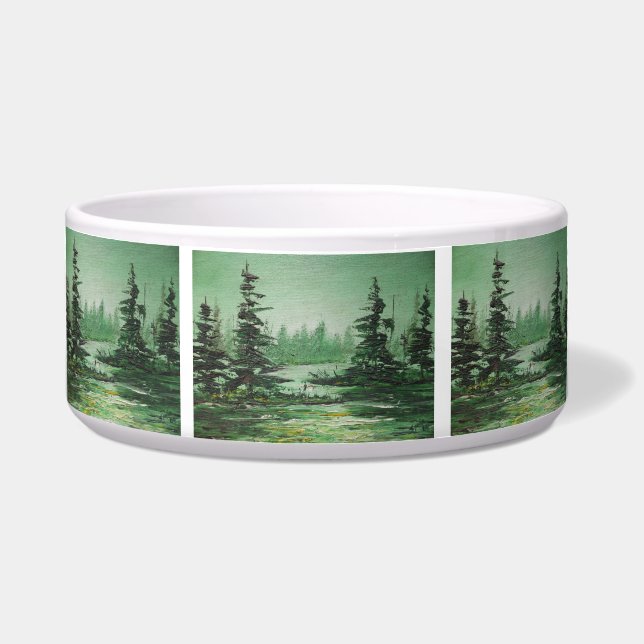 Écuelle Pet Bowl Ann Hayes Peinture Green Forest (Devant)