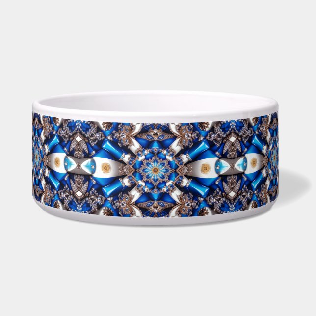 Écuelle Pet Bowl aux couleurs argentines Résumé Design (Devant)