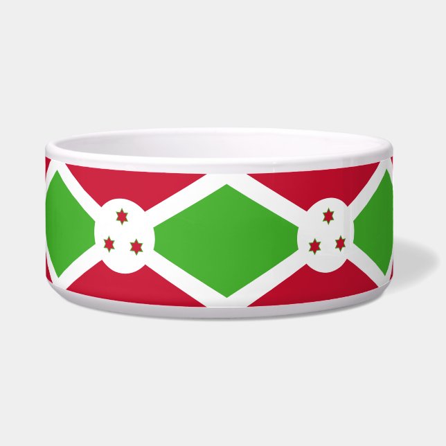 Écuelle Pet Bowl avec le drapeau du Burundi (Devant)