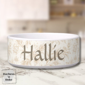 Écuelle Pet Bowl - Ivory Botanical, Personalized 