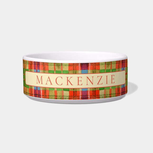 Écuelle PET LOVE Céramique Pet Bowl / Mac Rae Tartan (Devant)