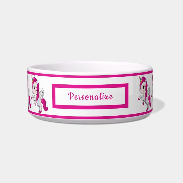Écuelle Petit Bébé mignon Unicorn Chat Motif rose (Devant)