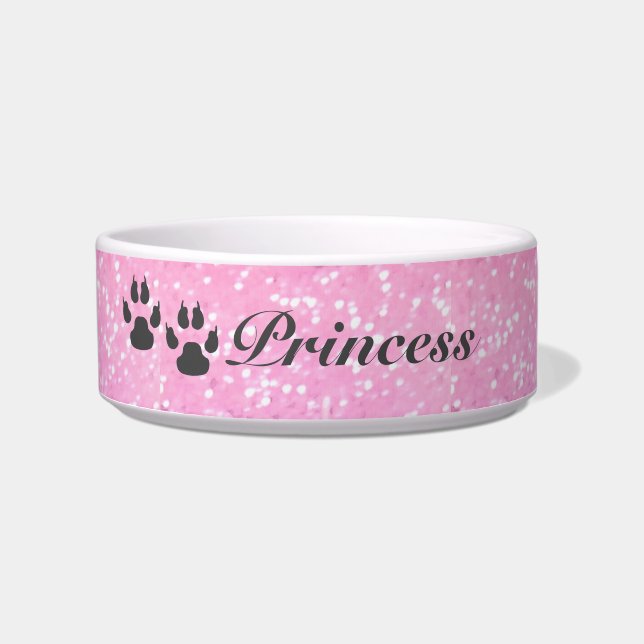 Écuelle Petit chien customisé par parties scintillantes (Devant)