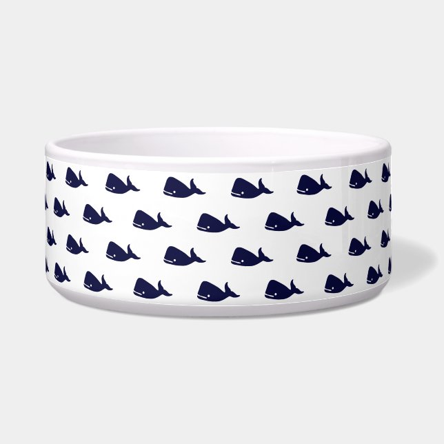 Écuelle Petit motif mignon de baleine de bleu marine sur (Devant)
