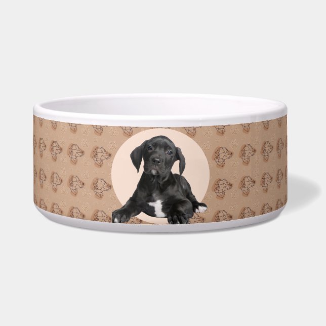 Écuelle Photo et nom personnalisés Great Dane Dog Bowl (Devant)