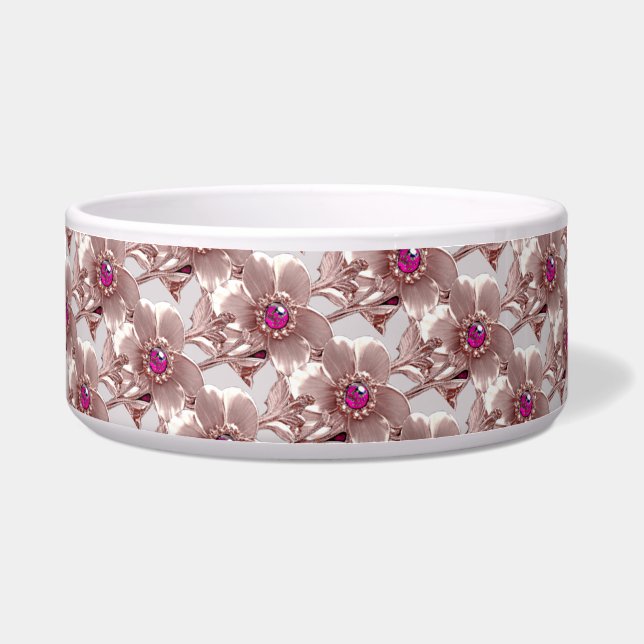 Écuelle Pink Floral céramique poêle Bowl (Devant)