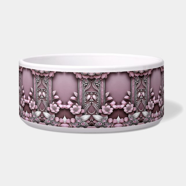 Écuelle Pink Floral céramique poêle Bowl (Devant)