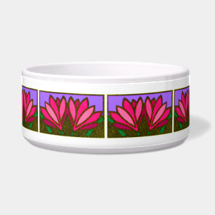 Écuelle Pink Lily Motif en céramique bol de chien
