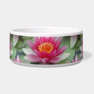 Écuelle Pink Lotus Water Lily Ceramic Pet Bowl