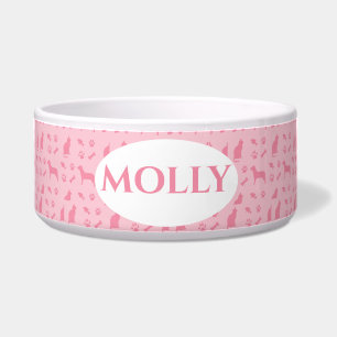 Écuelle Pink Monogramme Chat and Chig Food Bowl