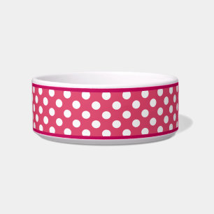 Écuelle Pink Polka Dot Motif petit bol de chien en céramiq