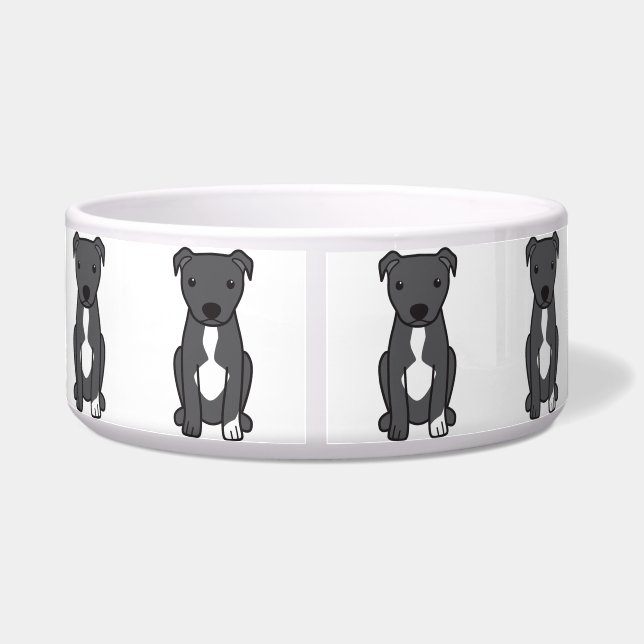 Écuelle Pitbull Terrier américain (oreilles naturelles) (Dos)