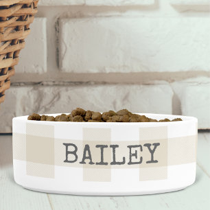 Écuelle Plaid Vichy Beige Fermette Personnalisé