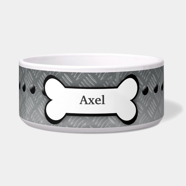 Écuelle Plaque en métal Customisé chien animal de compagni (Devant)