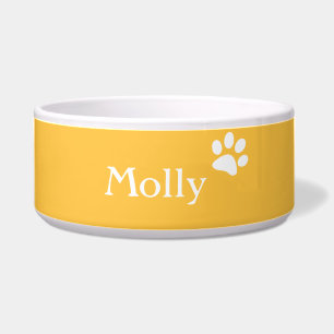 Écuelle Plat de chien personnalisé par de jaune
