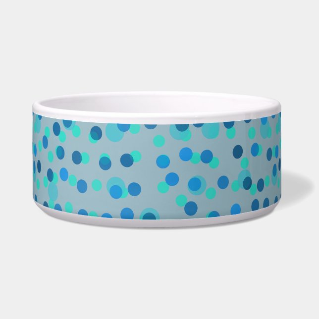 Écuelle points bleus, turquoise et gris-bleu (Devant)