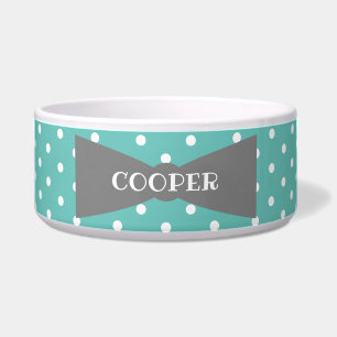Écuelle Pois Bowtie céramique personnalisée Pet Bowl