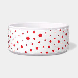 Écuelle Pois moderne élégant - personnaliser Rouge BG