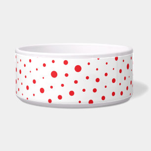 Écuelle Pois moderne élégant - personnaliser Rouge BG