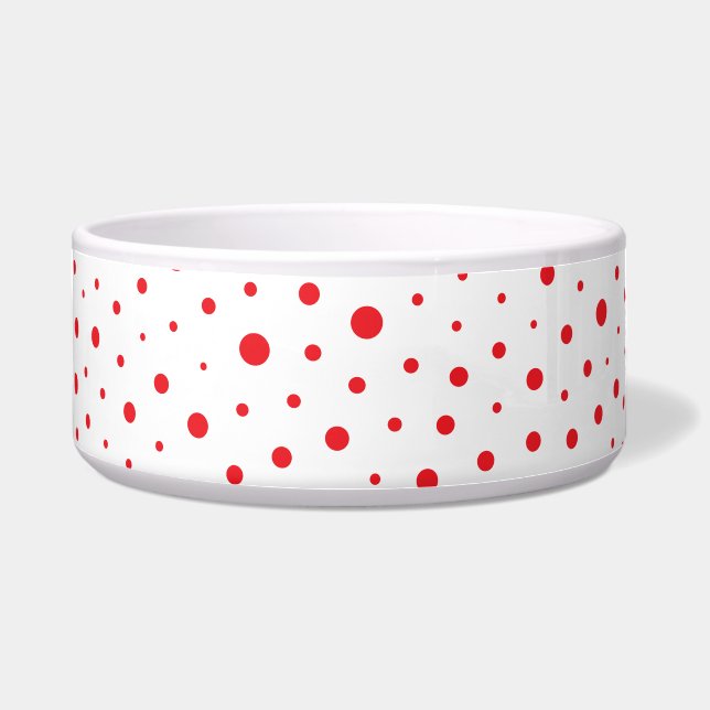 Écuelle Pois moderne élégant - personnaliser Rouge BG (Devant)