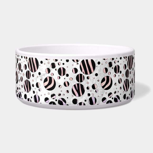 Écuelle Pois zèbres noirs et roses (Droite)