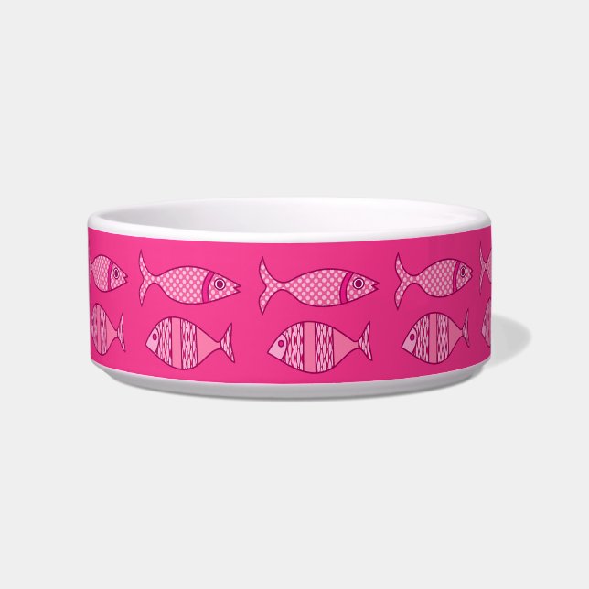 Écuelle Poisson Moderne Rétro, Fuchsia, Rose Clair, Rose P (Gauche)