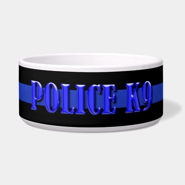 Écuelle Police K9 - Blue Line mince (Devant)