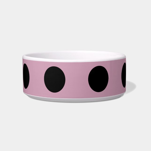 Écuelle Polka Dot Pet Bowl (rose et noir) (Devant)