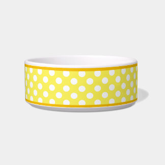 Écuelle Polka Jaune Motif à points Petit bol de chien en c