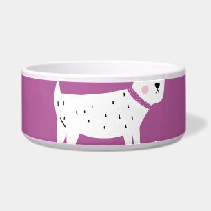 Écuelle Poodle Violet : Motif Rétro Monochrome