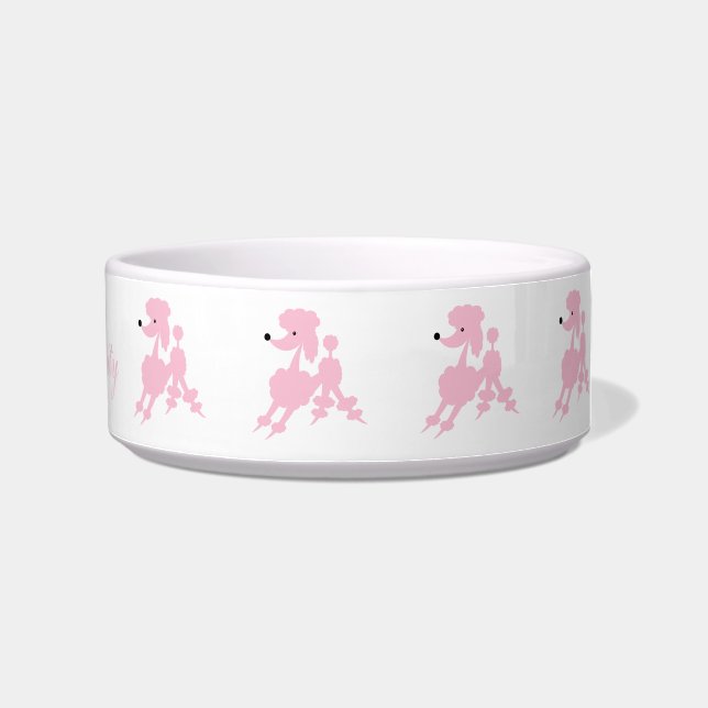 Écuelle Poodles français roses Nom personnalisable (Droite)