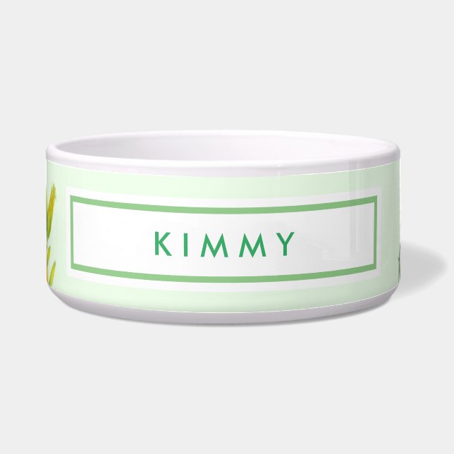 Écuelle Pour les animaux de compagnie Aquarelle Jaune Lys  (Devant)