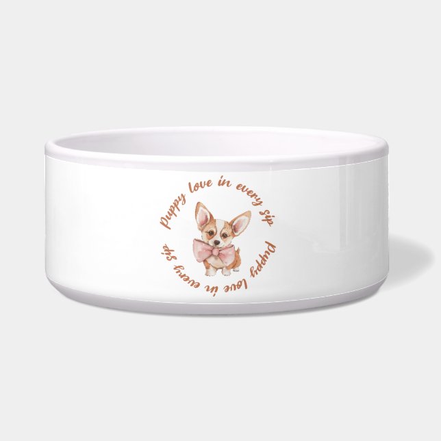 Écuelle Puppy Love in Every Sip | Cute Dog Lover  (Devant)