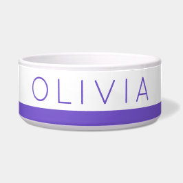 Écuelle Purple Lavender Stripe Personnalisée Nom De L'Anim