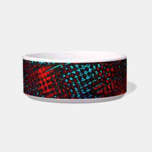 Écuelle Quadriculados riscados em azul claro e vermelho.