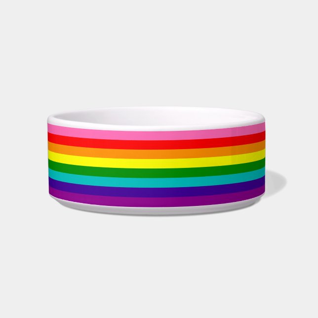 Écuelle Rainbow LGBT drapeau gay Ceramic Pet Bowl (Devant)