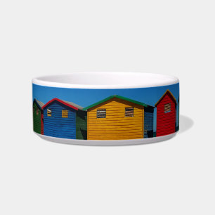Écuelle Rangée de cases de plage aux couleurs vives