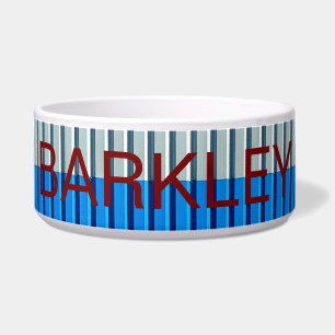 Écuelle Regarder en métal rayé poêle avec BARKLEY Texte