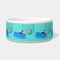 Retro Gay Couple regarder TV Céramique Pet Bowl