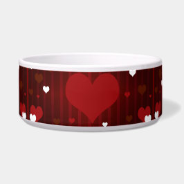 Écuelle Romantique Rouge et Blanc Aimer moi Coeur