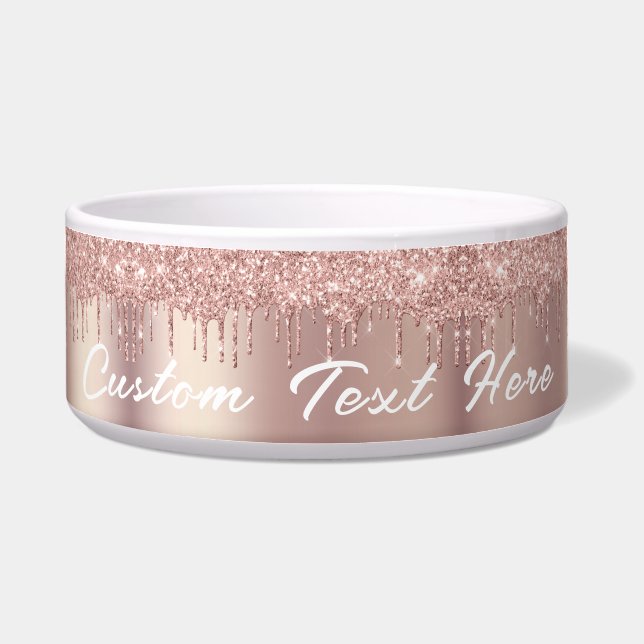 Écuelle Rose Gold Parties scintillant Nom de texte personn (Devant)