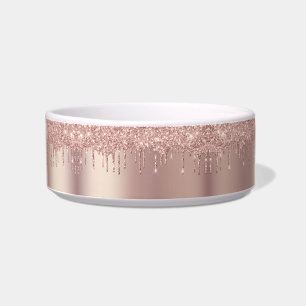 Écuelle Rose Gold Parties scintillant pour animaux domesti