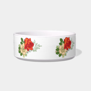Écuelle Rose Rouge et Pâquerettes