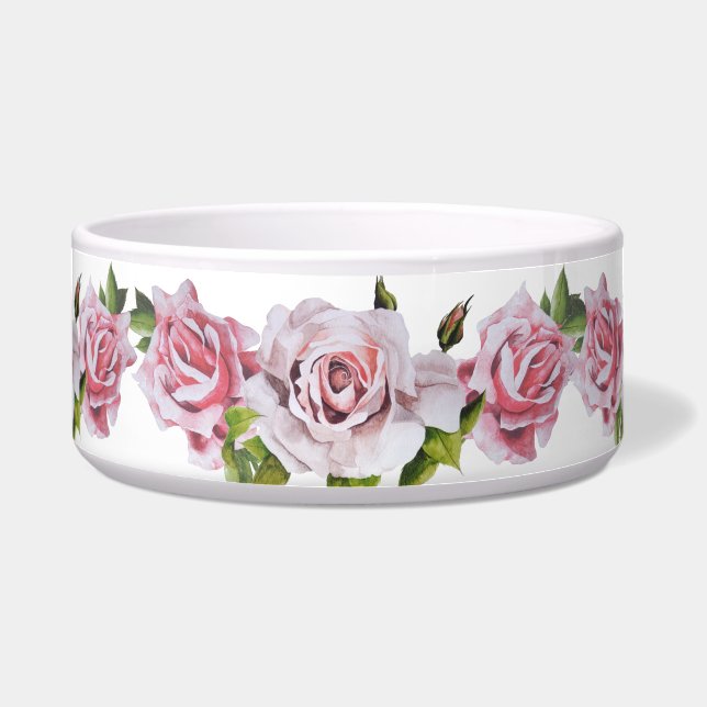Écuelle Roses sculpturaux sur un bol de salades (Devant)