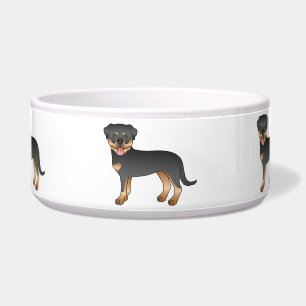 Écuelle Rottweiler noir et feu Chiens de dessin animé mign