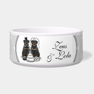 Écuelle Rottweilers de mariage Chiens de mariée et de mari