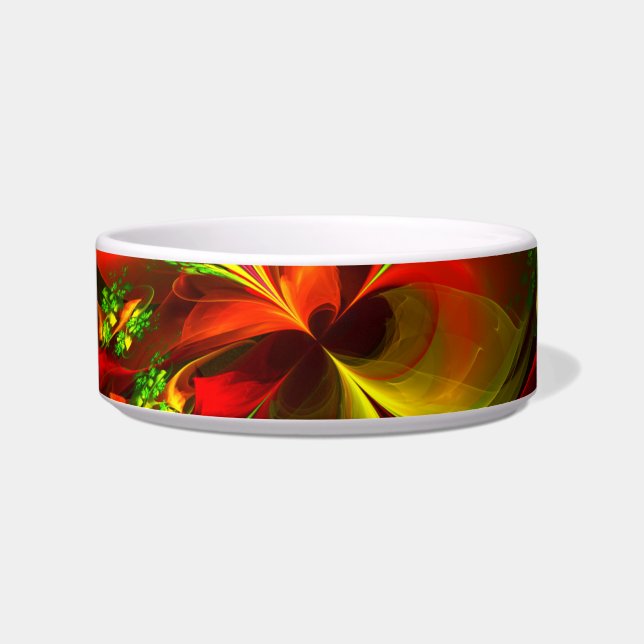 Écuelle Rouge vert moderne Floral Abstrait Art Motif #05 (Devant)