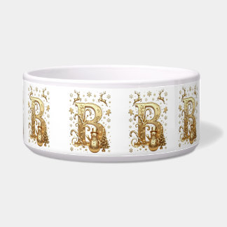 Écuelle Royal Gold B Luxury Snowman Ceramic Pet Bowl
