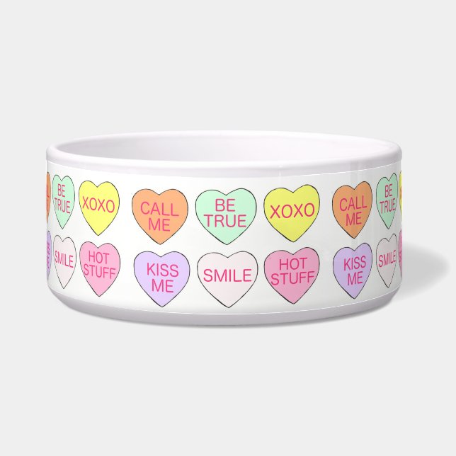 Écuelle Saint Valentin Pastel Candy Coeurs de conversation (Devant)
